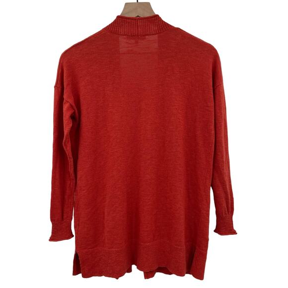 Madewell Bradley Open Front Knit Cardigan in Red Orange Sz XXS Boyfriend Sweater - Picture 11 of 15